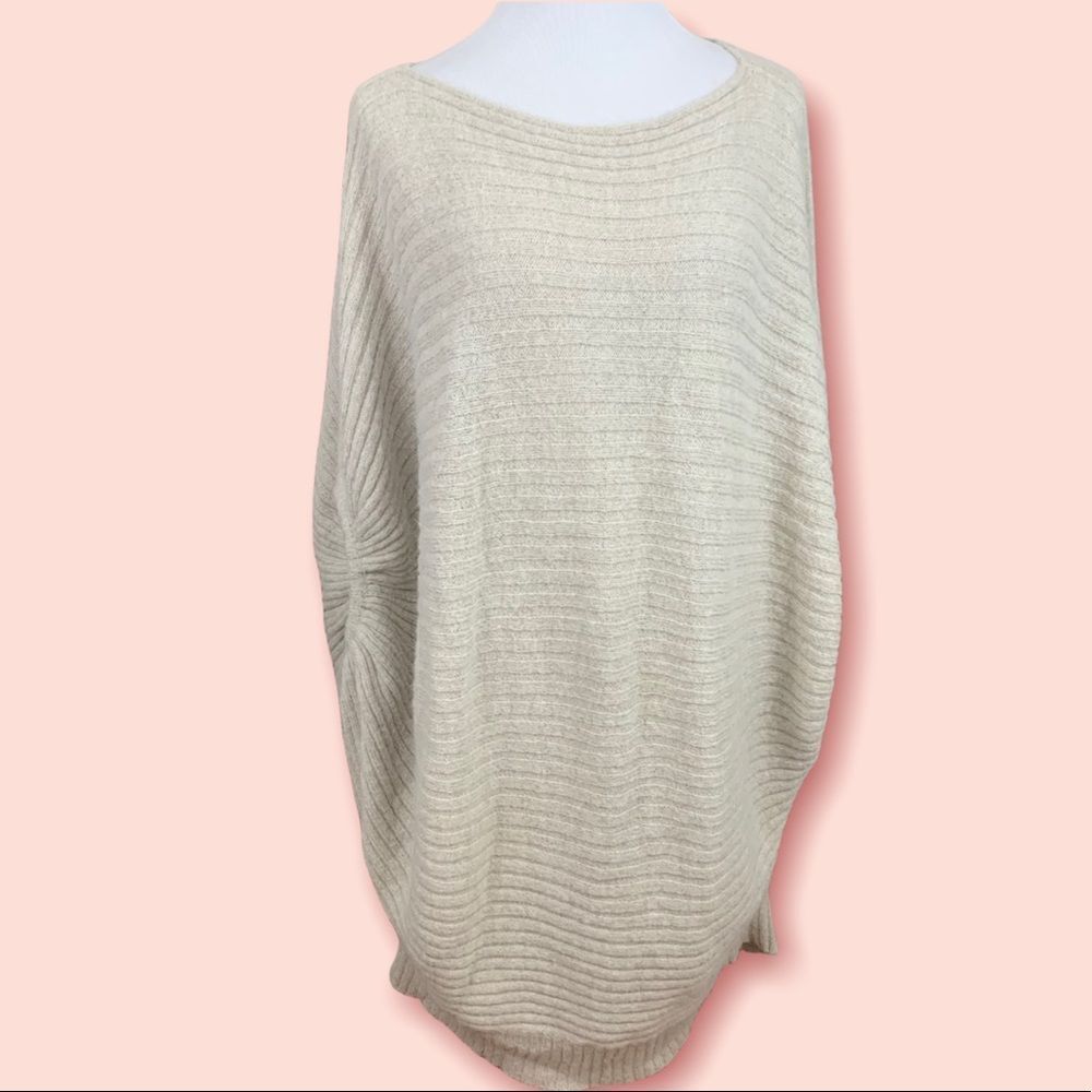 Carson Alpaca blend long line cocoon oversized sweater , oatmeal M